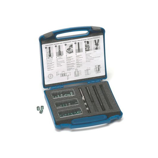 Coffret de réparation filetage HeliCoil par dimension Filetage M4 X 0.70 - longueur 4 - 6 - 8 (60 inserts)