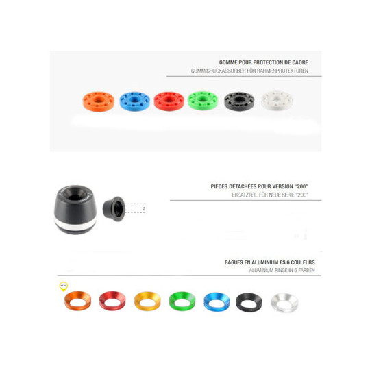 Pièces de rechange pour Protection cadre Lightech - Bague Aluminium diam 50 mm (la paire)