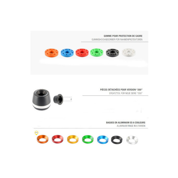 Pièces de rechange pour Protection cadre Lightech - Bague Aluminium diam 50 mm (la paire)