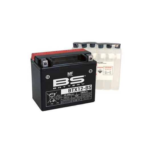 Batterie BS sans entretien avec pack acide Kawasaki Z 650 - ABS - NINJA 17-19 - Type YTZ10S