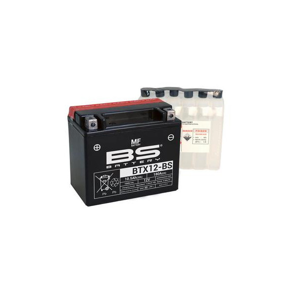 Batterie BS sans entretien avec pack acide Kawasaki Z 650 - ABS - NINJA 17-19 - Type YTZ10S