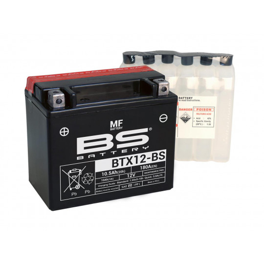 Batterie BS sans entretien avec pack acide Yamaha R1 04-14 - Type YTZ10-S