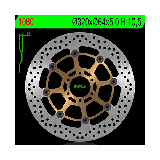 Disque de frein avant NG Triumph Daytona 675 et R 06-12 (Ronds flottants)