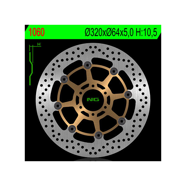 Disque de frein avant NG Triumph Daytona 675 et R 06-12 (Ronds flottants)