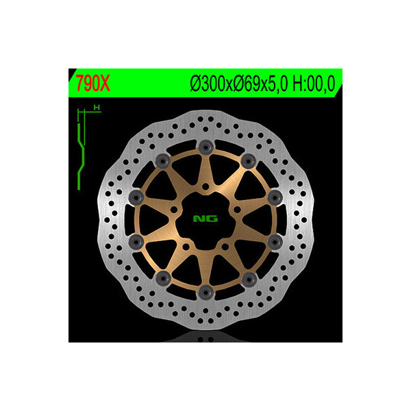 Disque de frein avant NG Kawasaki Z 750 - R 07-16 (Waves flottants) 