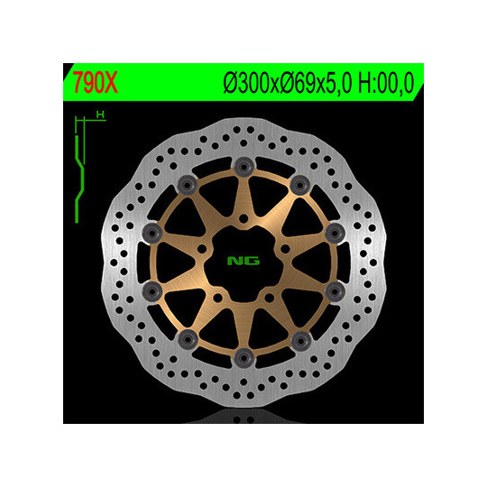Disque de frein avant NG Kawasaki Z 1000 03-06 (Waves flottants)