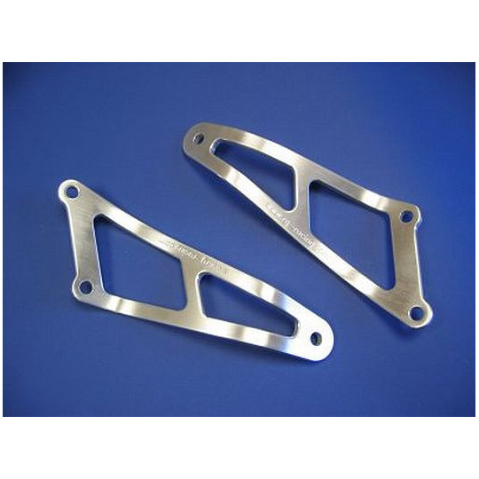 Pattes de fixation de silencieux R&G Racing - Aprilia RSV 1000 et R 98-03 (argent) la paire