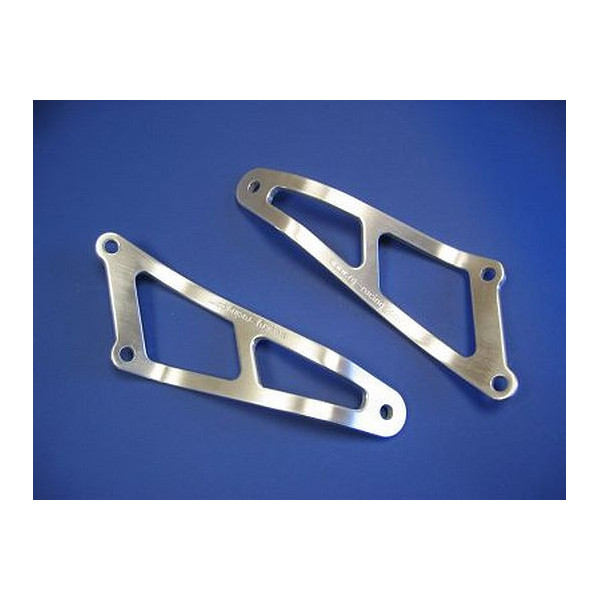 Pattes de fixation de silencieux R&G Racing - Aprilia RSV 1000 et R 98-03 (argent) la paire