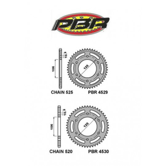 Couronne 525 racing PBR Aluminium Triumph Street Triple 675 et R 06-17 06-17 - 40 dents