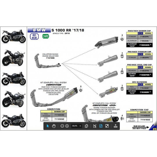 Ligne complète Arrow Compétition Race Tech inox pour BMW S1000R 14-16/S1000RR 15-18
