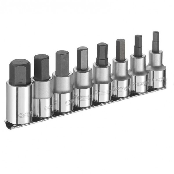 Jeux de 8 douilles Expert 6 pans mâles 1/2