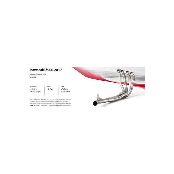 Collecteur Inox Akrapovic Kawasaki Z 900 - Z 900 17-19 