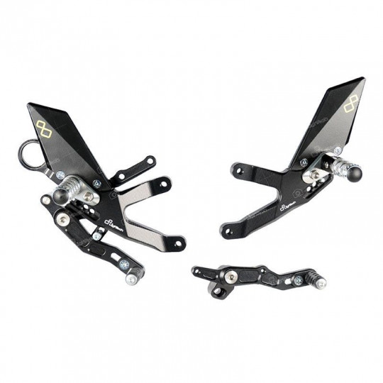 Commandes reculées Lightech - BMW S1000 RR - HP4 - 15-18 standards et inversées, reposes pieds fixes - 