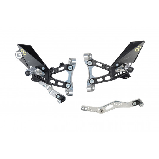 Commandes reculées Lightech - BMW S1000 RR - HP4 - 19-20 standards et inversées, reposes pieds fixes - 