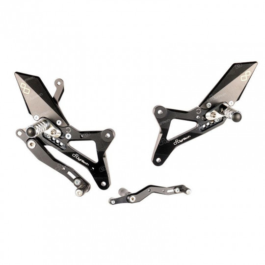 Commandes reculées Lightech Yamaha  R1 09-14 standards et inversées Reposes pieds fixes