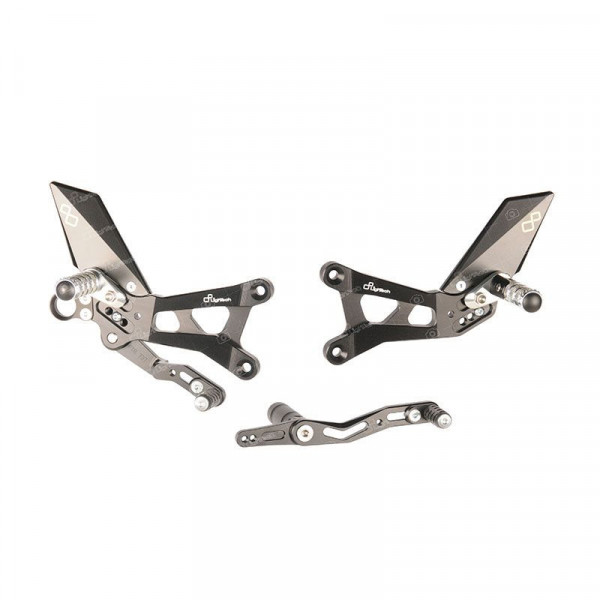 Commandes reculées Lightech Yamaha  R6 08-16 en standards et inversées Reposes pieds repliables