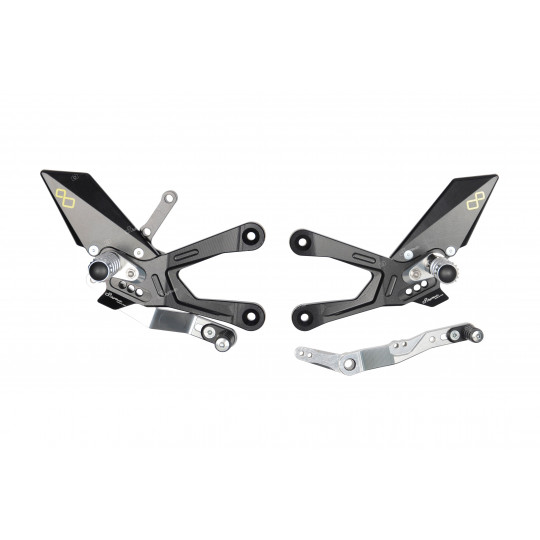 Commandes reculées Lightech Yamaha  R1 - R1M 15-21 en standards et inversées Reposes pieds repliables