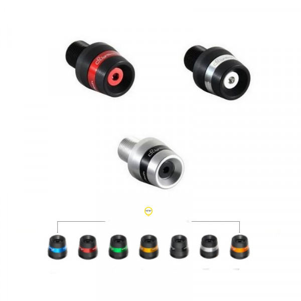Embouts de guidon anodisés adaptables Lightech - Embouts universels Black Series noir bague or