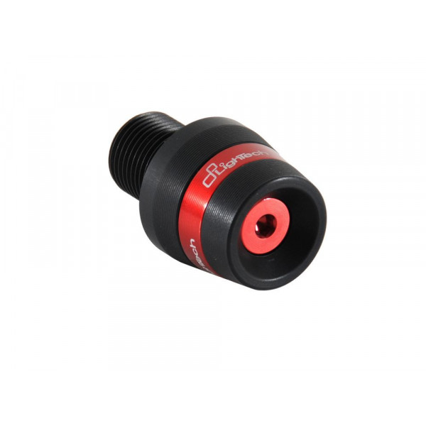 Embouts de guidon anodisés adaptables Lightech - Embouts universels Devil Series noir bague rouge