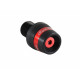 Embouts de guidon anodisés adaptables Lightech - Embouts universels Devil Series noir bague rouge