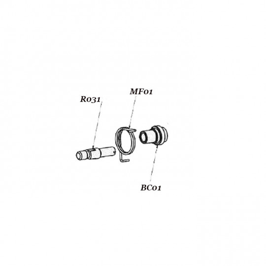 Pièce de rechange commandes reculées Bonamici - MF01 - Ressort rappel levier de frein pour TH03