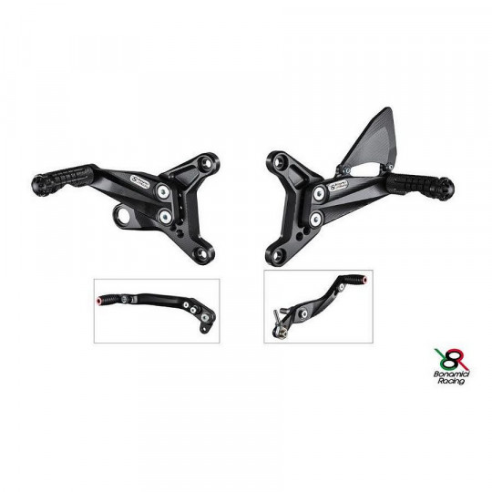 Commandes reculées Bonamici MV Agusta B3 12-15/F3 11-17 sans shifter d'origine, standards et inversées