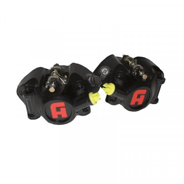 Etriers monobloc Accossato - Anodisation dure, taillé masse RADIAL MOTO 3 - 2 pistons titane ø34 - Entraxe 60 - Offset 30