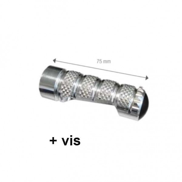 Repose pied fixe argent biseauté M8X45 pour commandes reculées Lightech - RFTR247