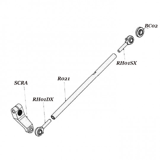 Pièce de rechange commandes reculées Bonamici - Rotule male pas inversé pour TH03