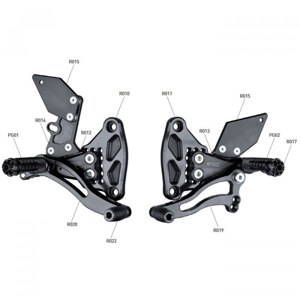 Pièce de rechange commandes reculées Bonamici - Protège talon gauche carbone pour TH03
