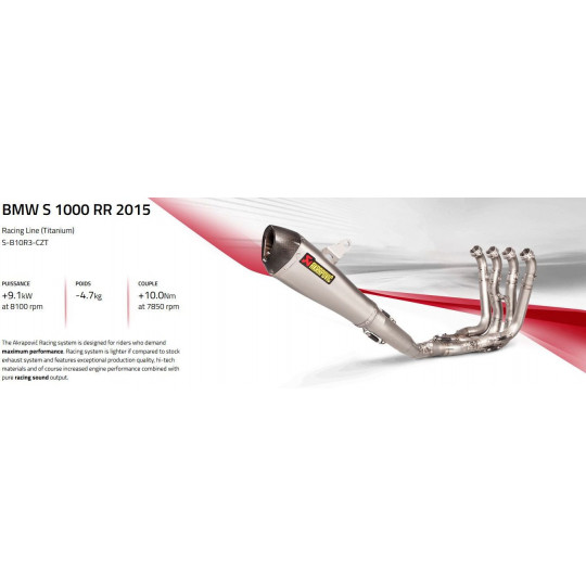 Ligne complète Racing et Evolution Akrapovic BMW S1000 RR 15-18 Racing line Titane