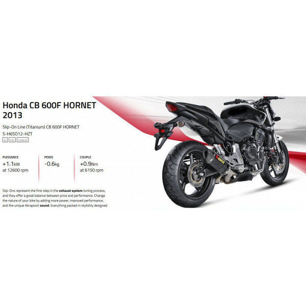 Silencieux Akrapovic Honda CB 600 F HORNET 07-13 Silencieux line Carbone