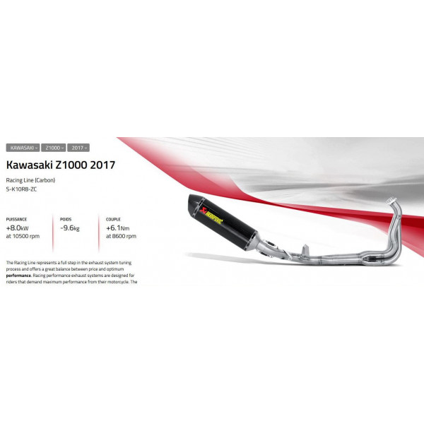 Ligne complète Racing Akrapovic Kawasaki Z 1000 - SX 14-17 Racing line Carbone