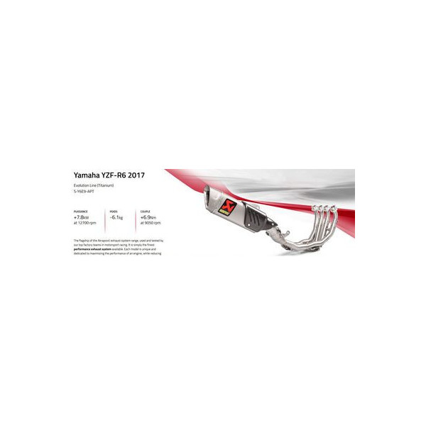 Ligne complète Racing et Evolution Akrapovic Yamaha  R6 08-21 Evolution line Titane