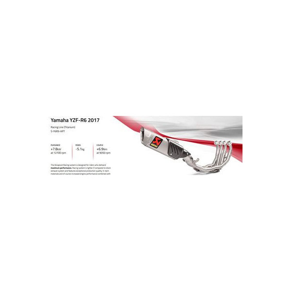 Ligne complète Racing et Evolution Akrapovic Yamaha  R6 08-21 Racing line Titane