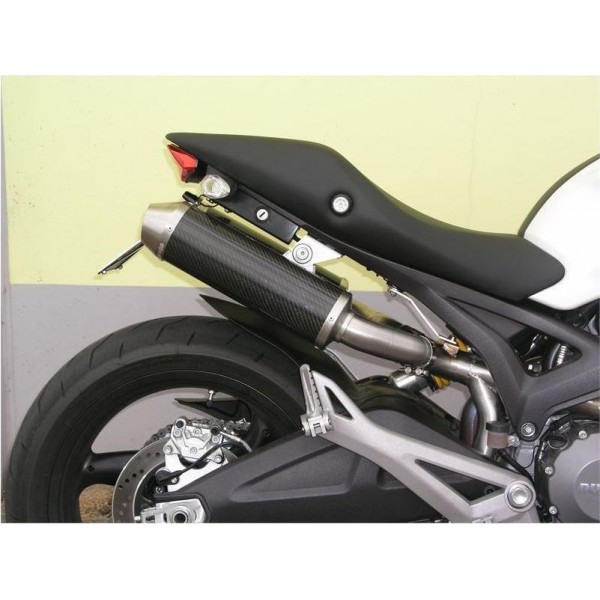 Silencieux homologué SPARK Ducati MONSTER 696 08-14 - 796 10-14 - 1100/S 09-10 modèle Rond Position Haute finition Carbone