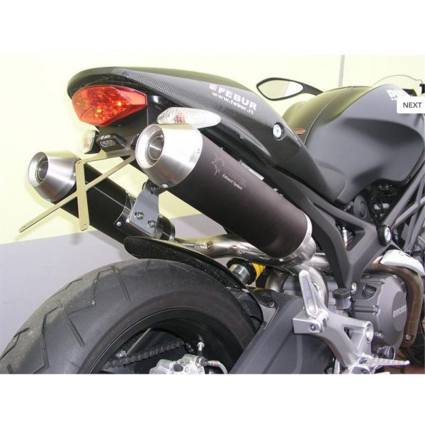 Silencieux homologué SPARK Ducati MONSTER 696 08-14 - 796 10-14 - 1100/S 09-10 modèle Rond Position Haute finition Titane