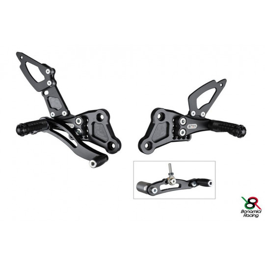Commandes reculées Bonamici Yamaha FZ1-FZ8-Fazer 06-15 en standards, sélecteur inclus