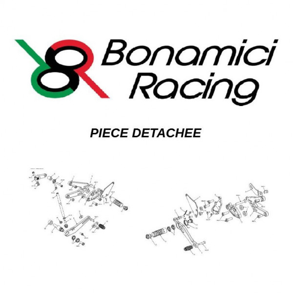 Pièce de rechange commandes reculées Bonamici - Protège talon gauche carbone pour TH03