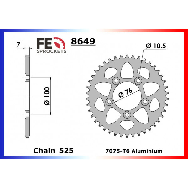 Couronne 525 Alu France Equipement pour jantes OZ et MARCHESINI