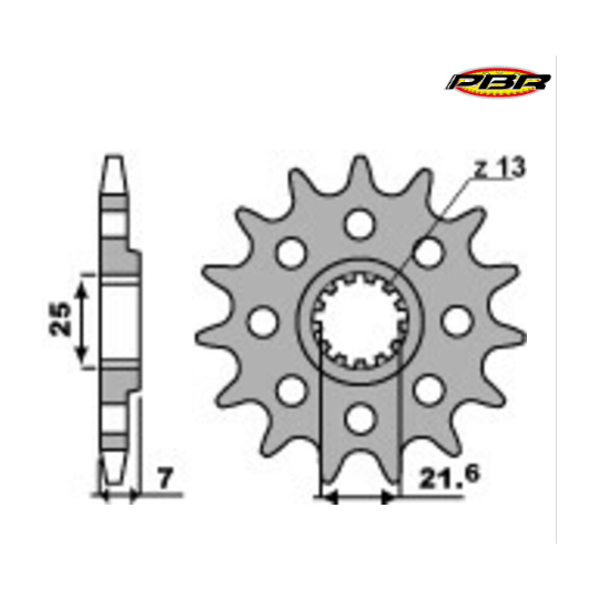 Pignon acier Racing PBR 520 15 dents Triumph Street Triple et Daytona 675 06-17