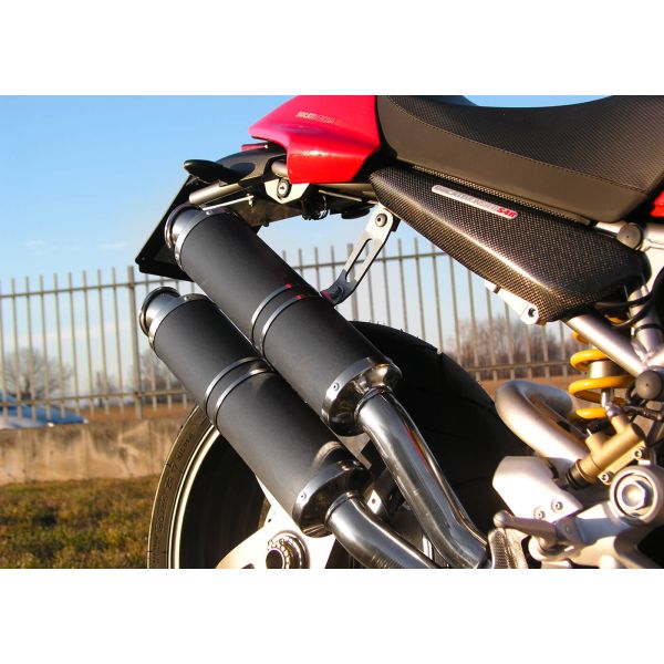 Silencieux SPARK Ducati MONSTER S2R 800 07-13 modèle Rond finition Dark Position latérale