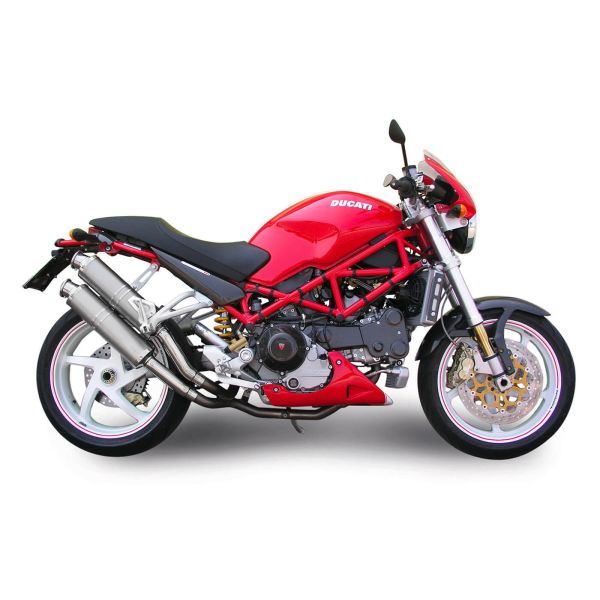 Silencieux SPARK Ducati MONSTER S2R 800 07-13 modèle Rond finition Inox Position latérale