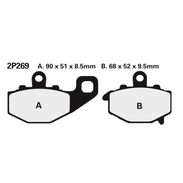 Plaquettes de frein arrière Nissin Kawasaki ZX6R et RR 92-13 - type NS 